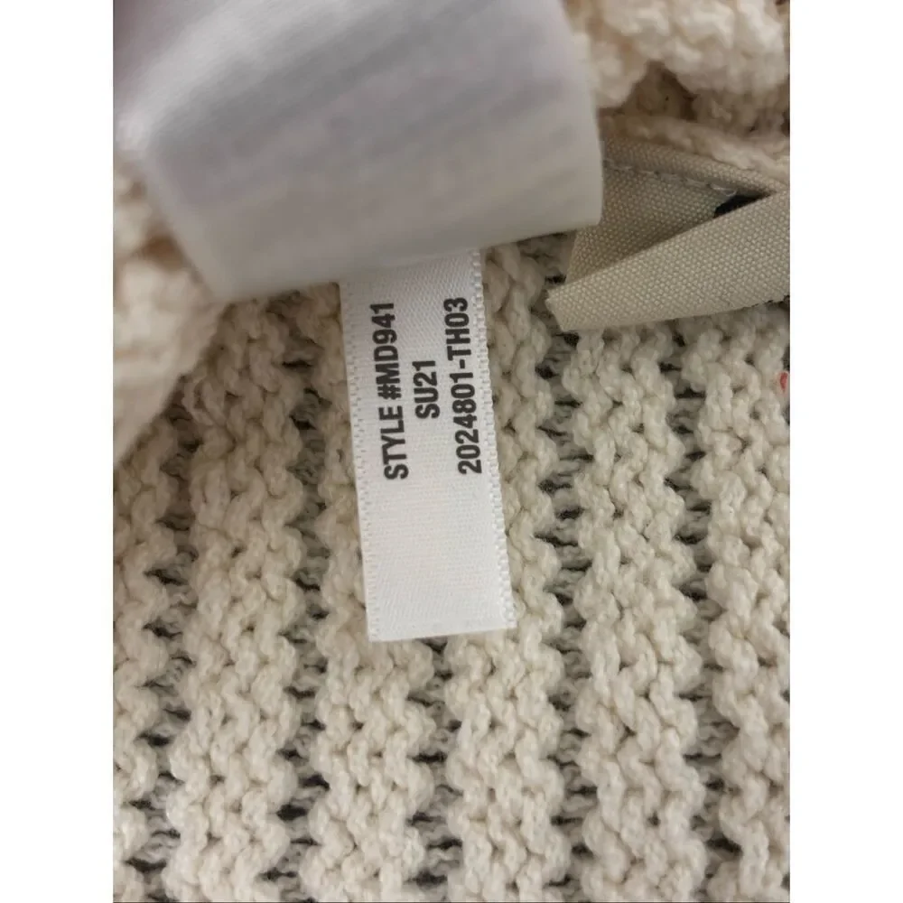 Madewell Textured-Stitch Sweater antique cream crochet